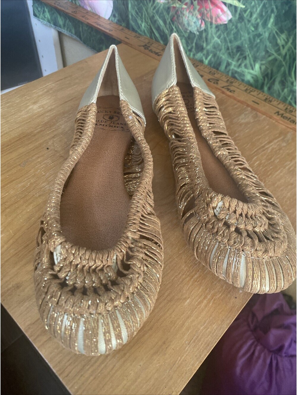 Lucky Brand Mogeni Metallic Woven Ballet Flat - Gold